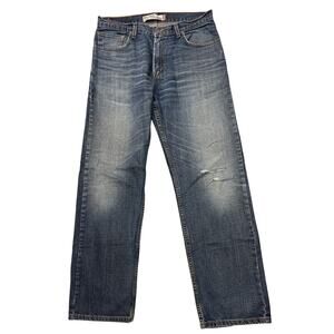 Levis 559 Jeans Mens 33x32 Blue Relaxed Fit Straight Leg Distressed Y2K Ripped